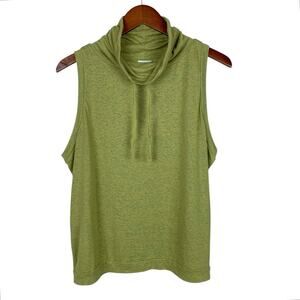 Prana Cozy Up Barmsee Tank Top Cowl Neck Green Hemp Blend Sleeveless Women's L